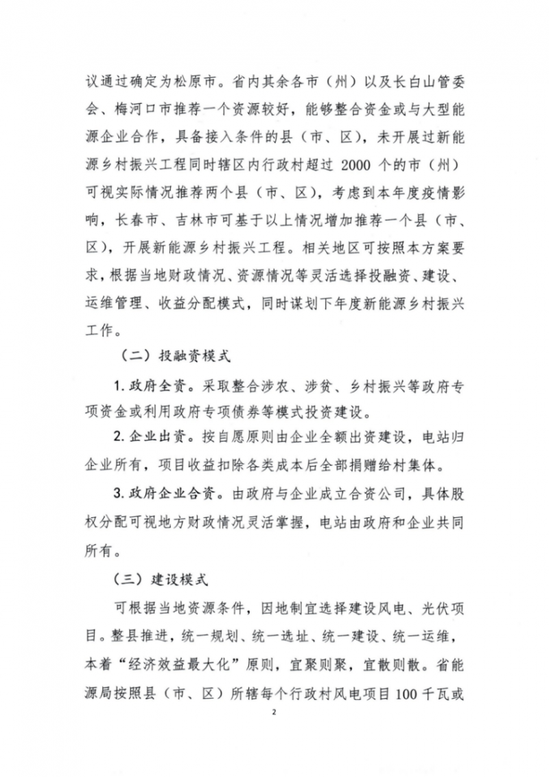吉林省能源局發(fā)布全國首個(gè)出臺的省級“新能源+鄉(xiāng)村振興”方案！