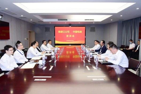 丁焰章與雅礱江公司黨委書(shū)記、董事長(zhǎng)祁寧春座談