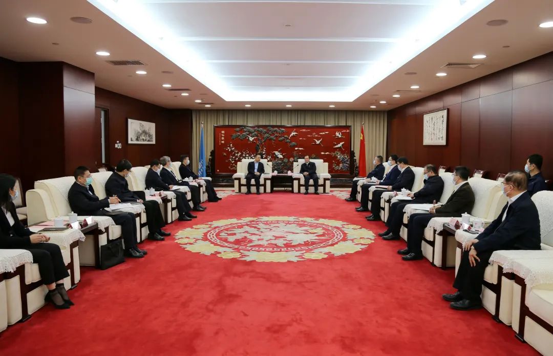 中國(guó)華電董事長(zhǎng)江毅、總經(jīng)理葉向東會(huì)見(jiàn)中國(guó)大唐董事長(zhǎng)鄒磊、總經(jīng)理劉明勝