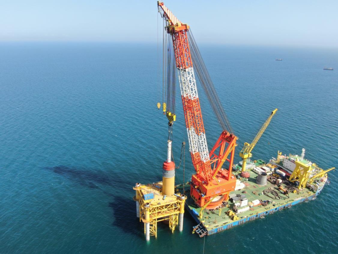 海南省首根海上風電樁基下海，這個示范項目正式開工！